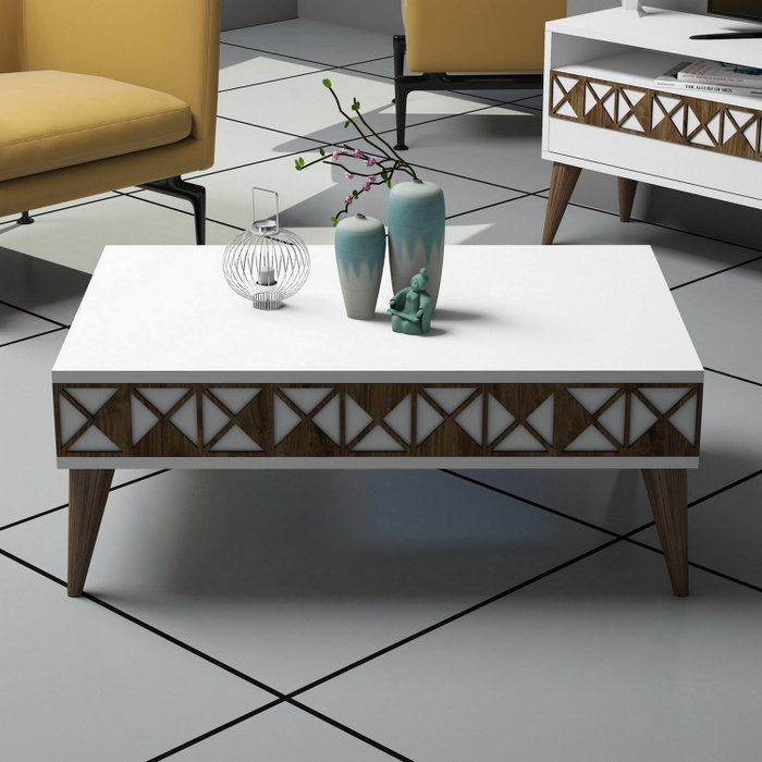 Hanah Home Mesa de centro Line - White Hanah Home Mesa de centro Line - White